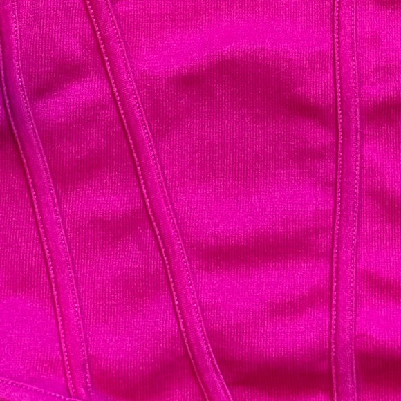 Ribbed Pink Suzettes Collection Ribbed Corset Top Womens S/M Built Up Tank Top - Picture 3 of 7